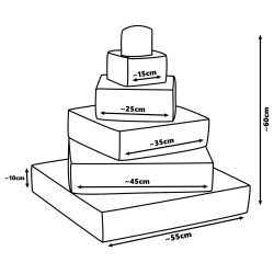 Set of 6 tower blocks